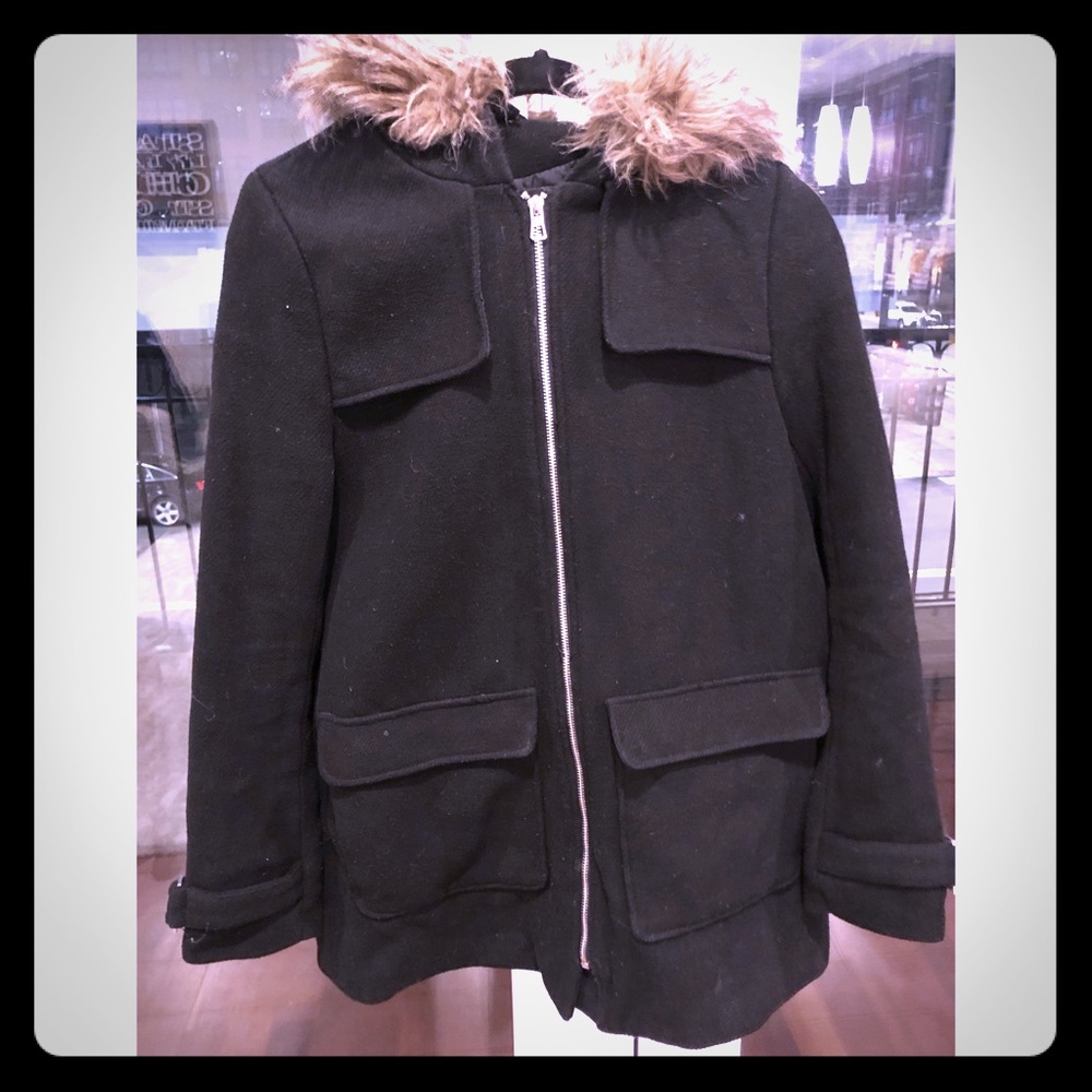 Black H&M jacket with fur